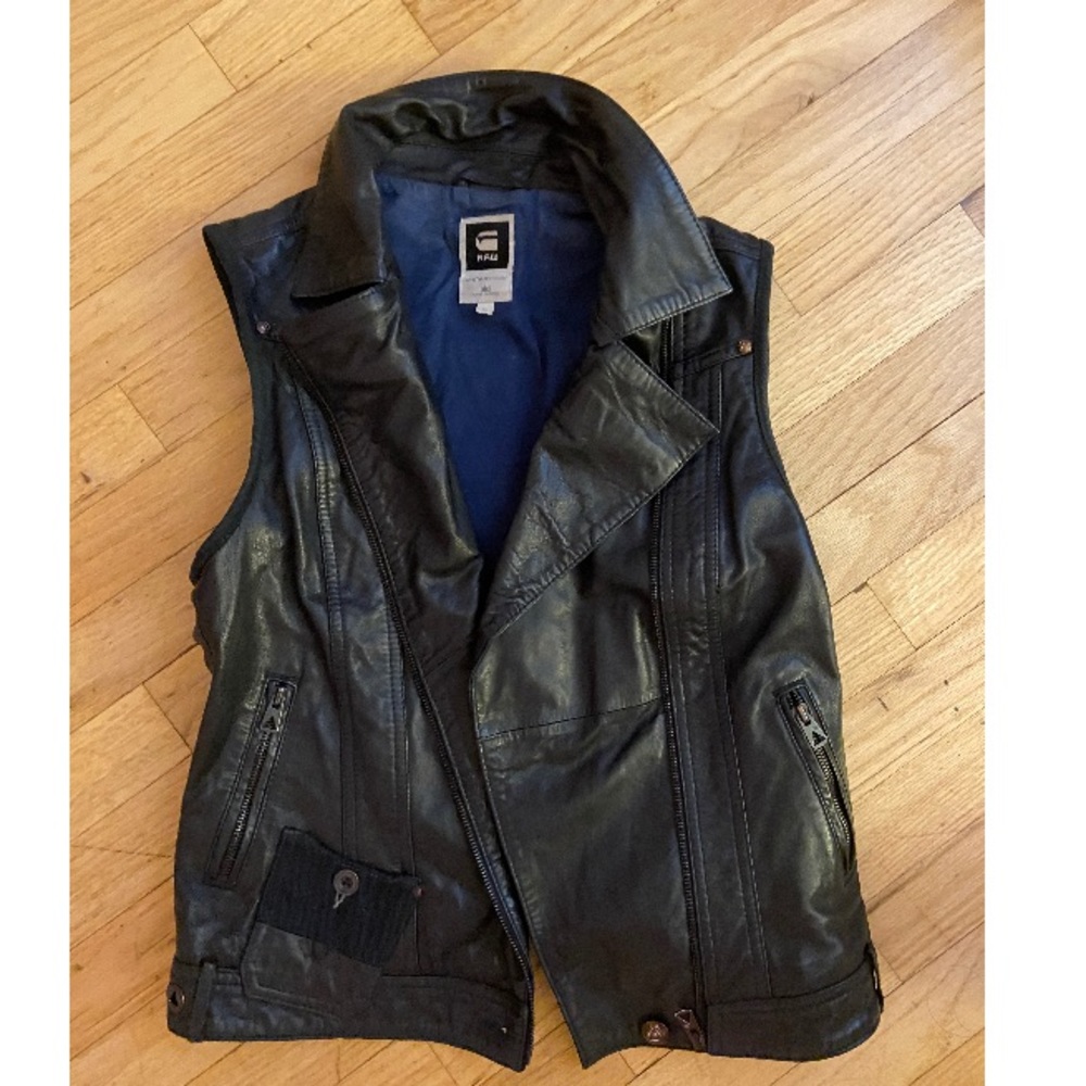 G-Star RAW Women’s Black Leather Vest